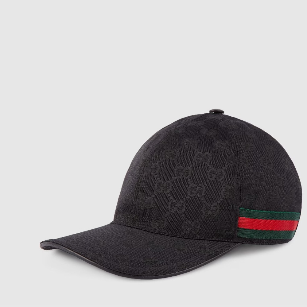 AUTHENTIC GUCCI ORIGINAL GG CANVAS BASEBALL HAT WITH WEB